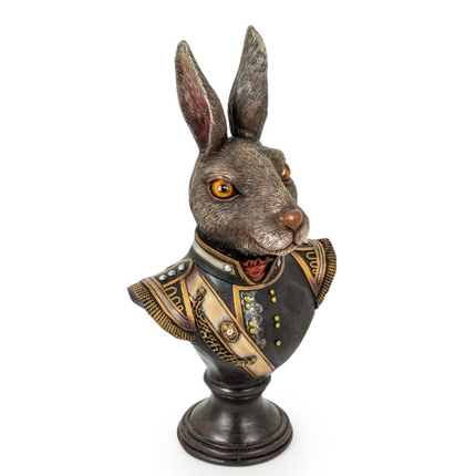 Gentry Rabbit Bust on Round Base