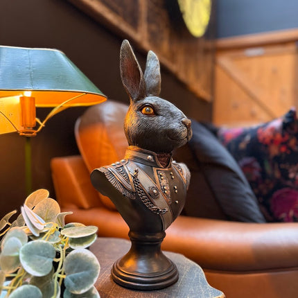 Gentry Rabbit Bust on Round Base