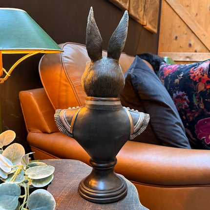 Gentry Rabbit Bust on Round Base