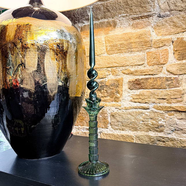 Glass Palm Tree Candlestick