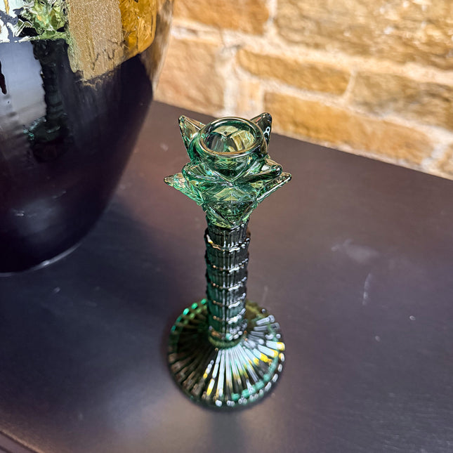 Glass Palm Tree Candlestick