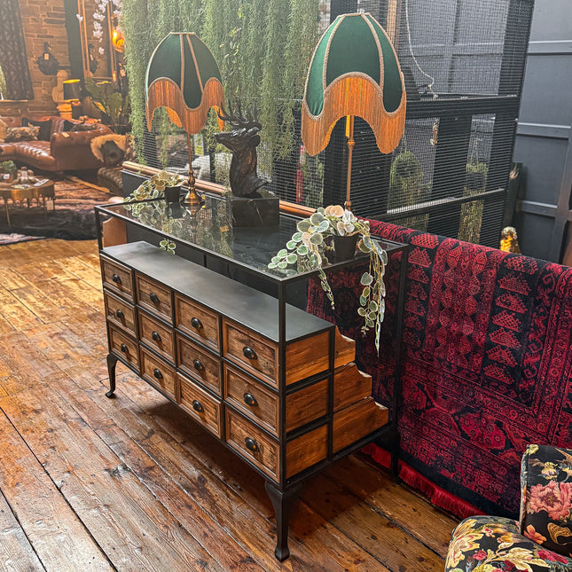 Glass Top Industrial 12 Drawer Display Counter - Clearance