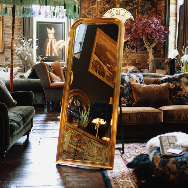 Antique Gold Beaded Dressing Mirror