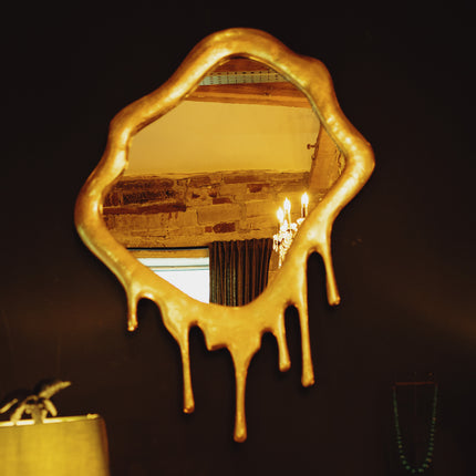 Gold Drip Aluminium Extra Large Mirror