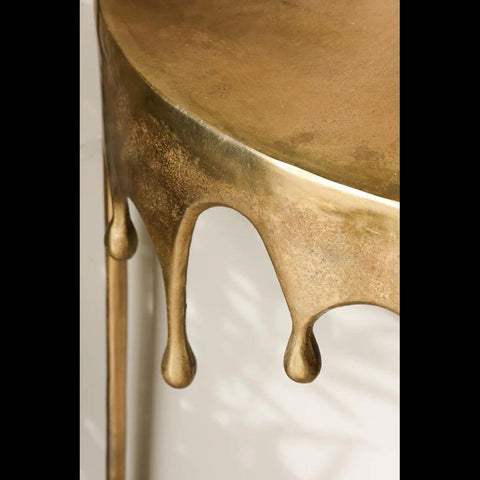 Gold Drip Round Aluminium Side Table