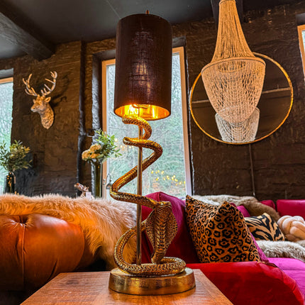 Gold Aluminium Cobra Snake Table Lamp
