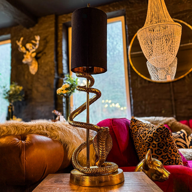 Gold Aluminium Cobra Snake Table Lamp
