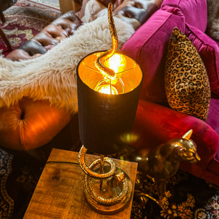 Gold Aluminium Cobra Snake Table Lamp