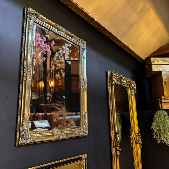 Gold Baroque Ornate Bevelled Wall Mirror