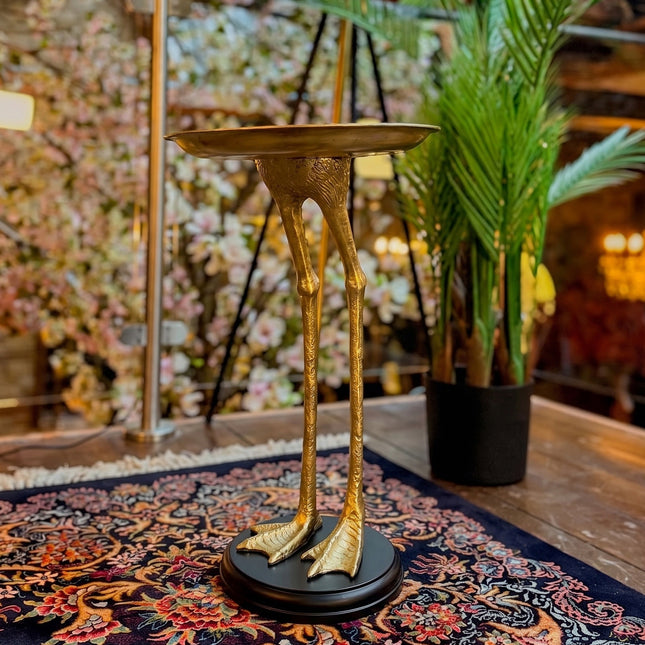 Gold Bird Leg Tray Stand