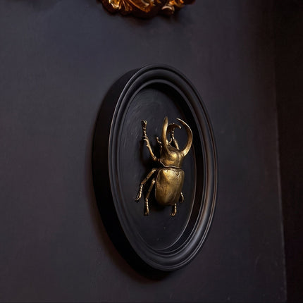 Gold & Black Beetle Wall Decor Plaque