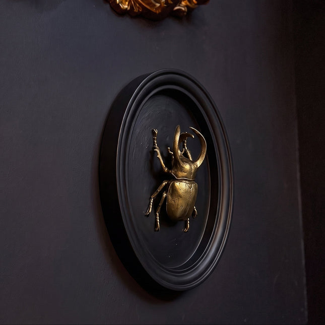 Gold & Black Beetle Wall Decor Plaque
