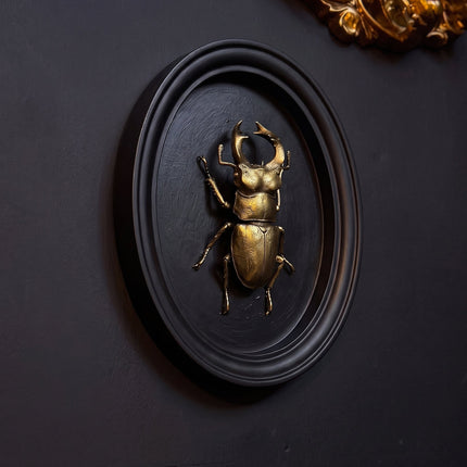 Gold & Black Beetle Wall Decor Plaque