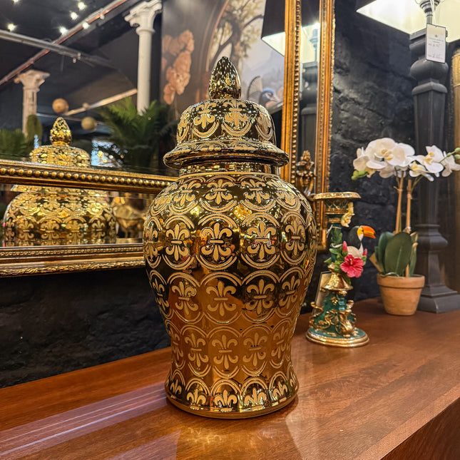Gold Ceramic Ginger Jar