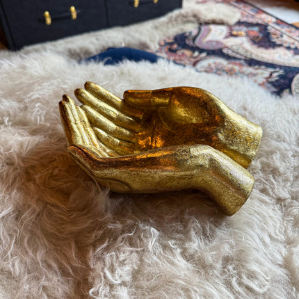 Gold Cupped Hand Bowl