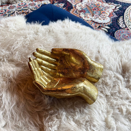 Gold Cupped Hand Bowl
