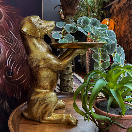 Gold Dog Tray Table