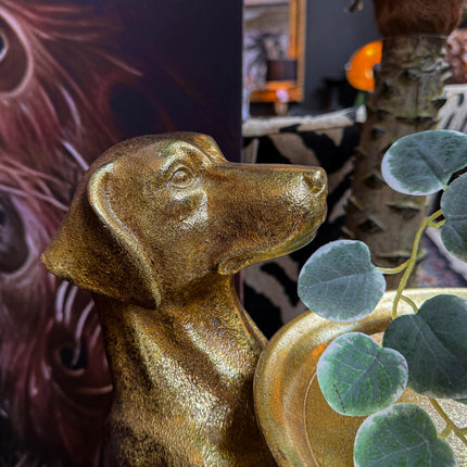 Gold Dog Tray Table