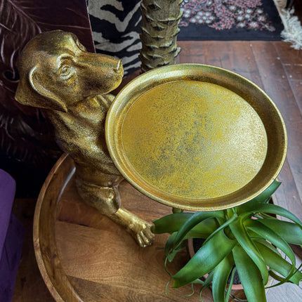 Gold Dog Tray Table