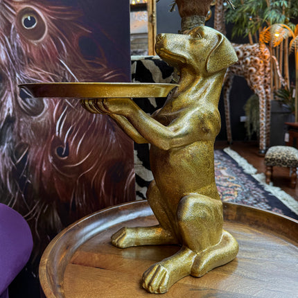 Gold Dog Tray Table