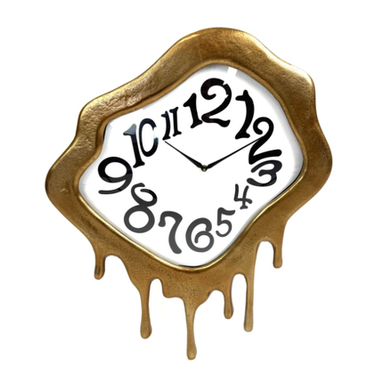 Gold Drip Aluminium Wall Clock - Clearance