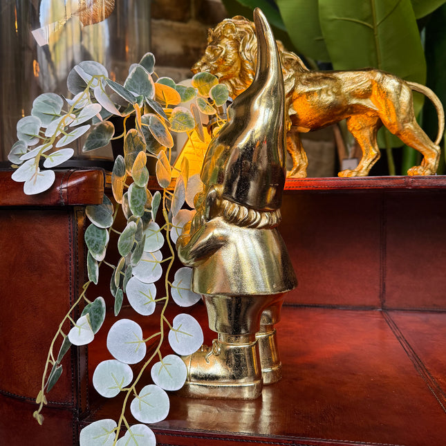 Gold Heart Hands Gnome Figure