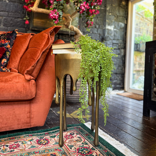 Gold Maximalist Drip Aluminium Side Table