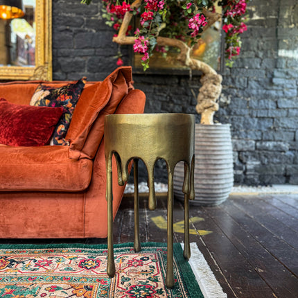 Gold Maximalist Drip Aluminium Side Table