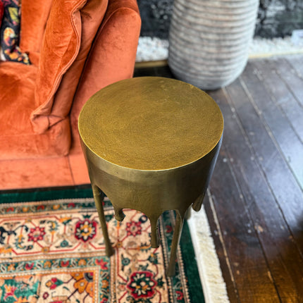 Gold Maximalist Drip Aluminium Side Table