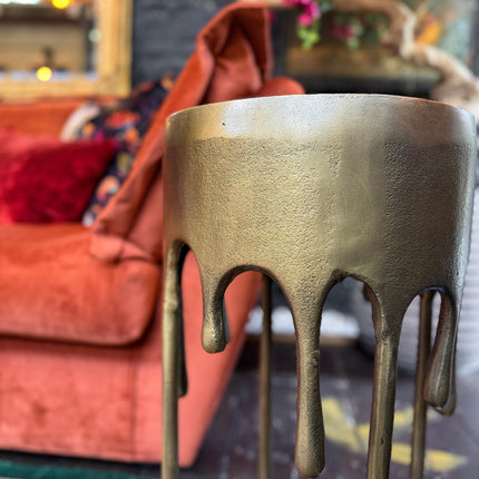 Gold Maximalist Drip Aluminium Side Table