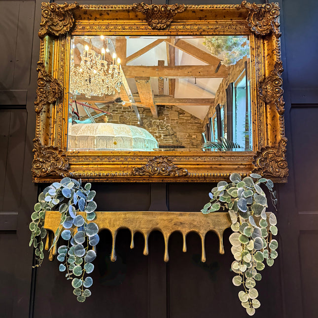 Gold Maximalist Drip Large Wall Shelf