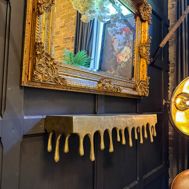 Gold Maximalist Drip Large Wall Shelf