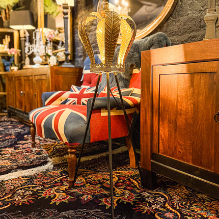 Gold Metal Crown Floor Lamp