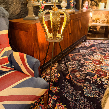 Gold Metal Crown Floor Lamp
