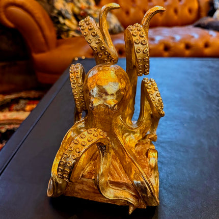Gold Octopus Pair of Bookends