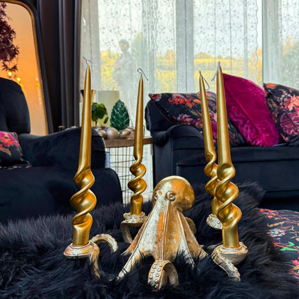 Gold Octopus Candle Stick