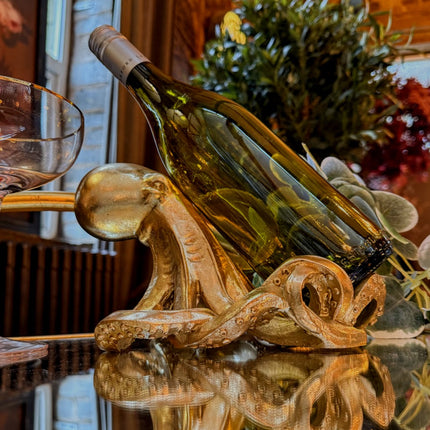 Gold Octopus Wine Bottle Holder