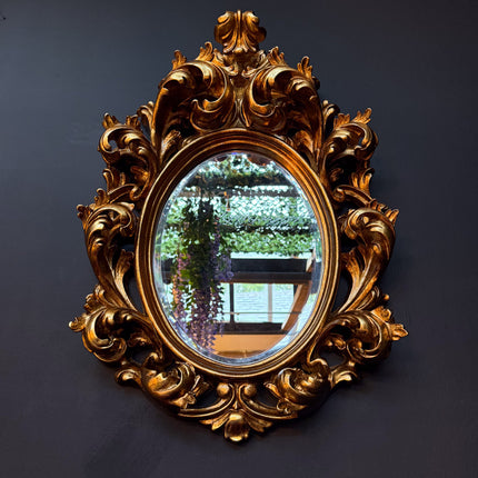 Gold Oval Ornate Mirror - New