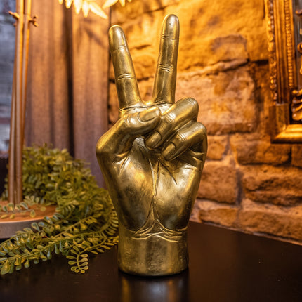Gold Peace Sign Hand Vase
