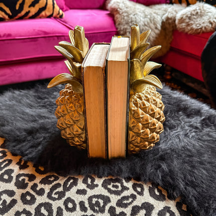 Gold Pineapple Bookends Set of 2