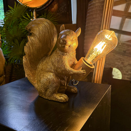 Gold Squirrel Table Lamp