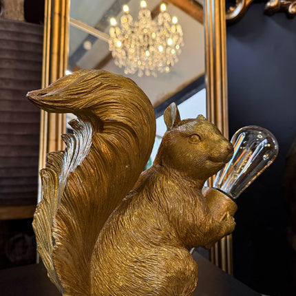 Gold Squirrel Table Lamp