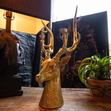 Gold Stag Candle Holder