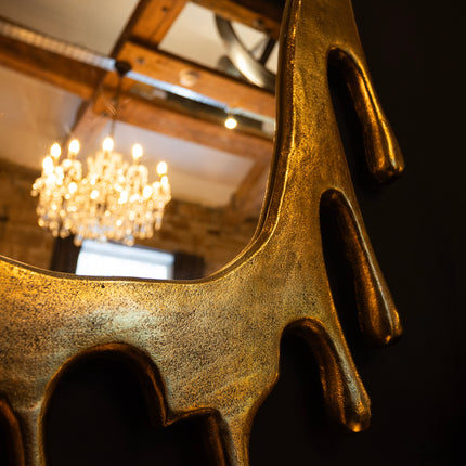 Gold maximalist  Drip Large Mirror