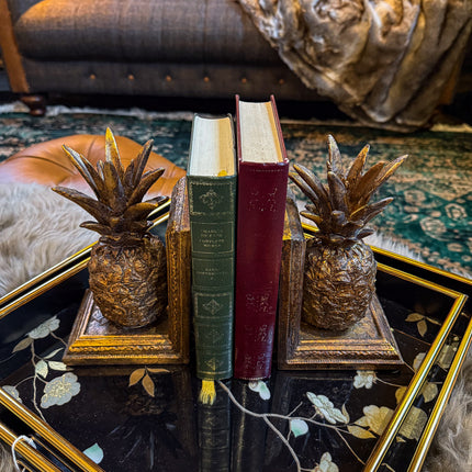 Golden Pineapple Bookends