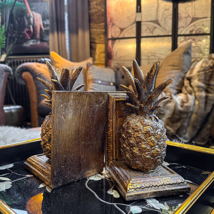 Golden Pineapple Bookends