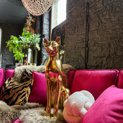 Golden Sat Down Sphinx Cat Ornament