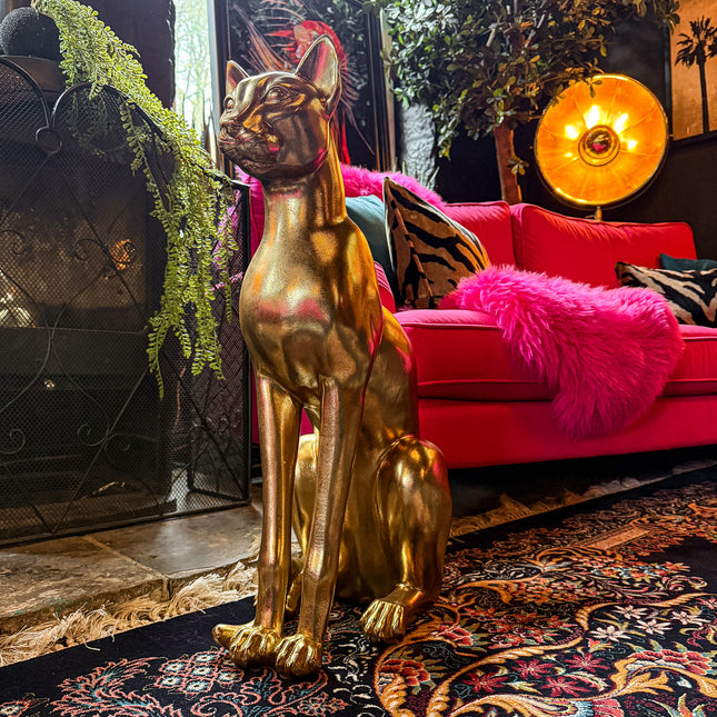 Golden Sat Down Sphinx Cat Ornament