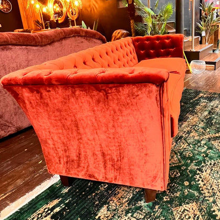 Granby Chesterfield 3 Seater Sofa in Opulence Amber Velvet - Ex Display