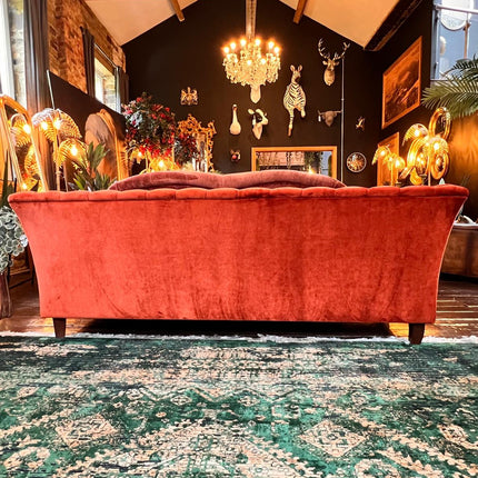 Granby Chesterfield 3 Seater Sofa in Opulence Amber Velvet - Ex Display